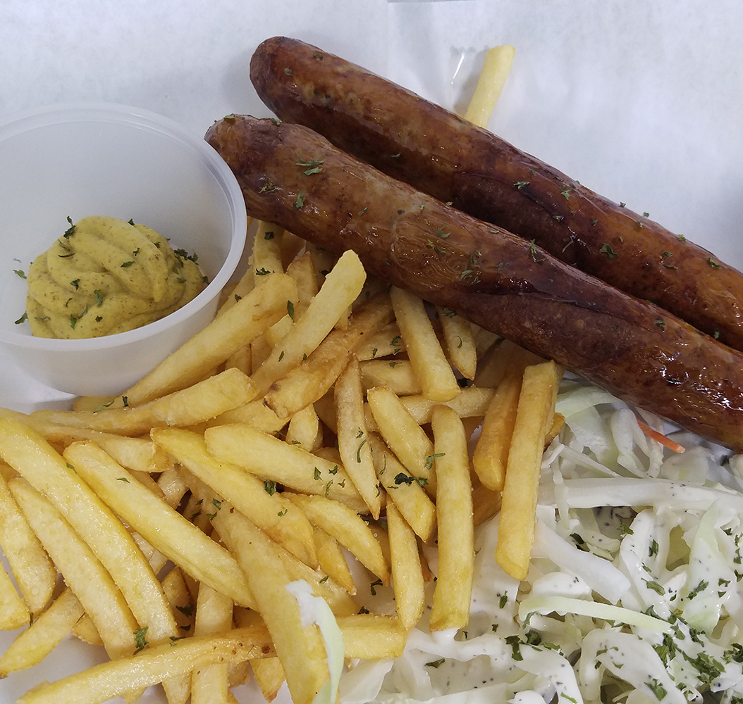 Burger and basket